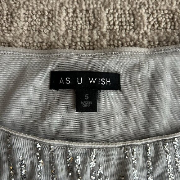 Y2K Retro VTG Gray Sparkly Glitter Cropped Crop Top 3/4 Sleeve As U Wish Zip - Picture 5 of 10